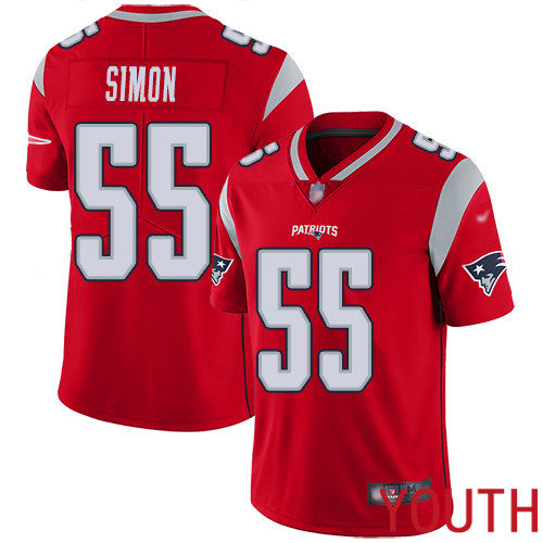 New England Patriots Football #55 Inverted Legend Limited Red Youth John Simon NFL Jersey